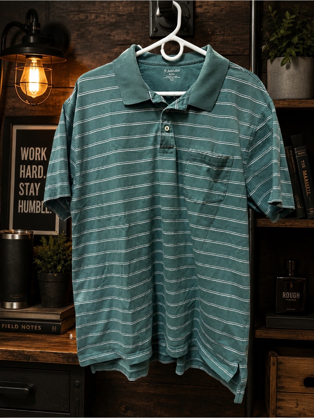 St. John's Bay Striped Polo Shirt - Men's XL